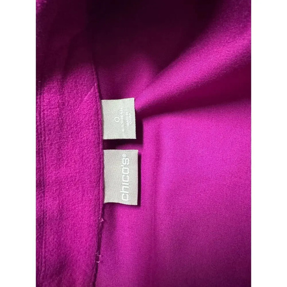 Chicos Knit Plush Jacket Hillcrest Pink Over Coat Single Button Pockets Size 0 - Picture 6 of 8